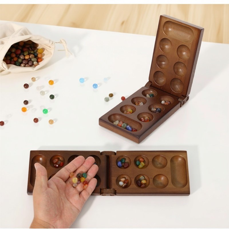 Party Games Board Game - Starożytny zestaw do gry Mancala, afrykańskie