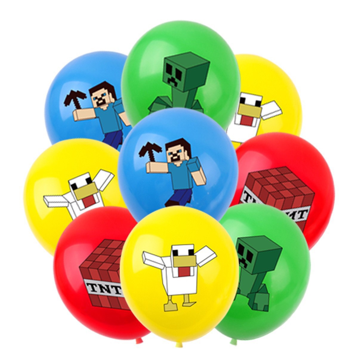 Party Games No Props - 50/100 sztuk balonów z motywem Minecraft