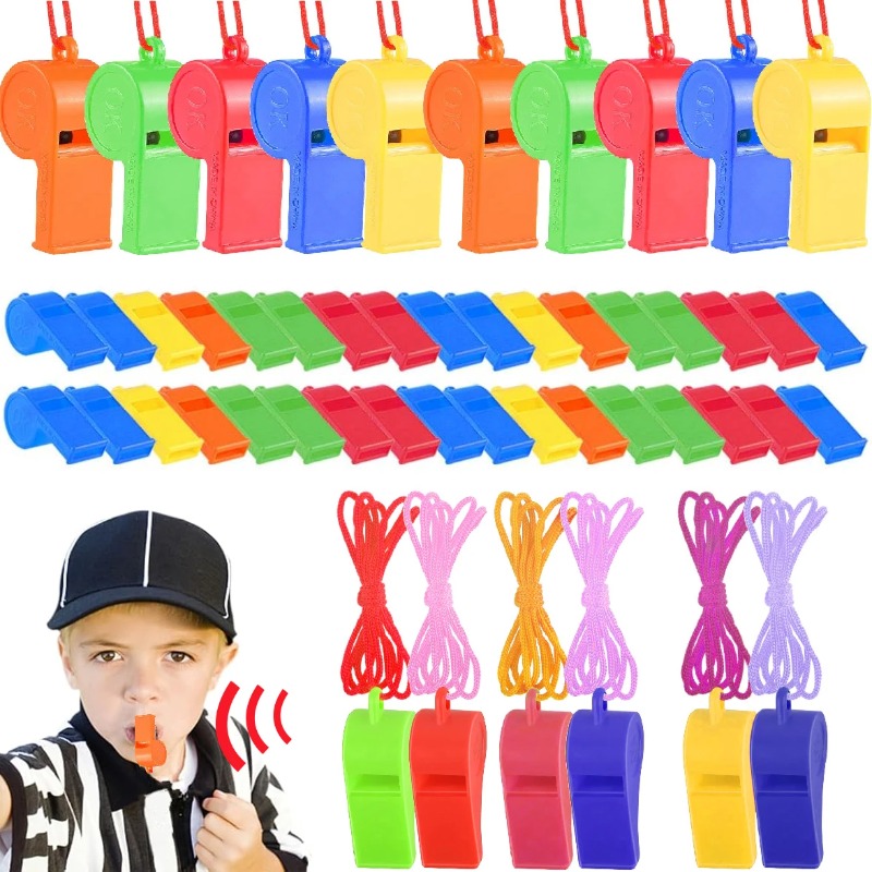 Party Games No Props - 100 SZTUK Losowo Kolorowe Gwizdki Urodzinowe