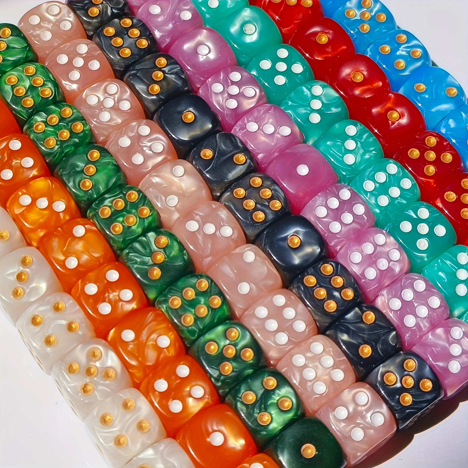 10 szt. Kostek D6 z perłowym w – Party Games Board Game recenzja i cena