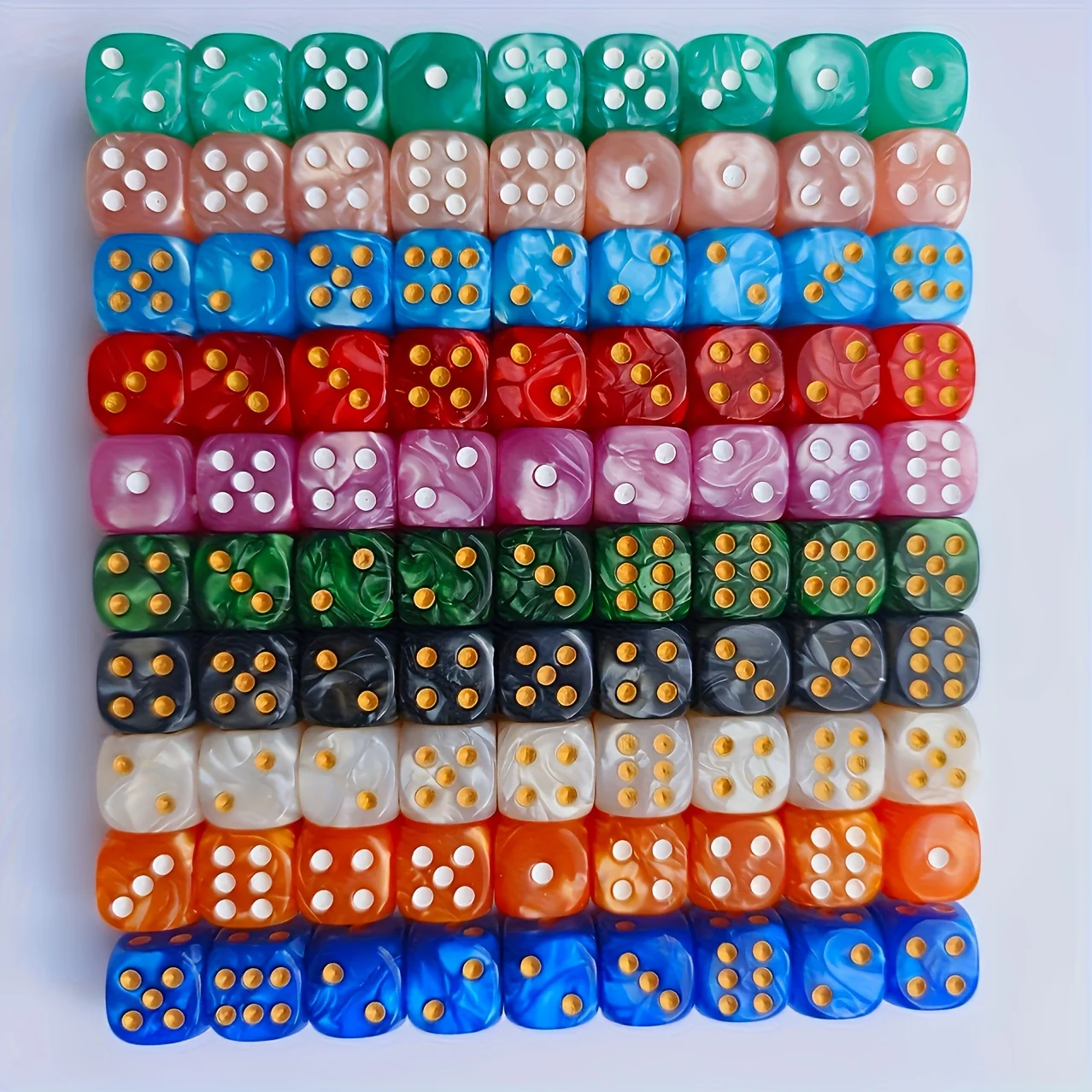 10 szt. Kostek D6 z perłowym w – Party Games Board Game recenzja i cena
